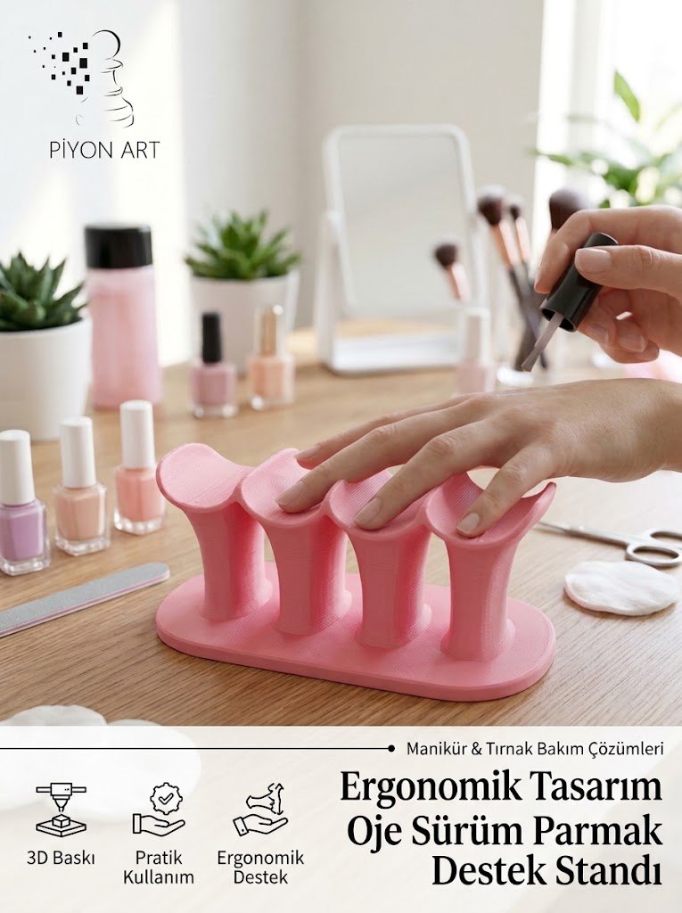 Piyon Art Ergonomik Oje Sürme Standı - Manikür Parmak Desteği